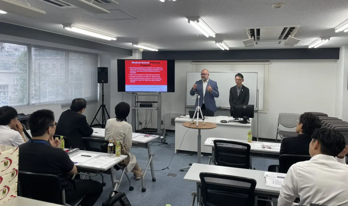 Interior learning space with students